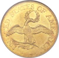 reverse of 5 Dollars - Liberty Cap / Small Eagle (1795 - 1798) coin with KM# 19 from United States. Inscription: UNI TED STATES OF AME RICA