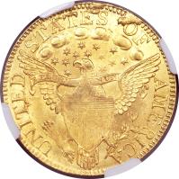 United States coin 5 Dollars - Liberty Cap / Large Heraldic Eagle (1795 - 1807) reverse reverse of 5 Dollars - Liberty Cap / Large Heraldic Eagle (1795 - 1807) coin with KM# 28 from United States. Inscription: UNITED STATES OF AMERICA E PLURIBUS UNUM