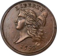 obverse of 1/2 Cent (1793) coin with KM# 10 from United States. Inscription: LIBERTY 1793