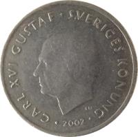 Sweden coin 1 Krona - Carl XVI Gustaf (2001 - 2012) obverse obverse of 1 Krona - Carl XVI Gustaf (2001 - 2012) coin with KM# 894 from Sweden. Inscription: CARL XVI GUSTAF · SVERIGES KONUNG · 2003 · EN