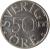 reverse of 50 Öre - Carl XVI Gustaf (1976 - 1991) coin with KM# 855 from Sweden. Inscription: SVERIGE 50 ØRE U