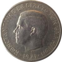 obverse of 2 Drachmai - Constantin II - National Revolution (1971 - 1973) coin with KM# 99 from Greece. Inscription: ΚΩΝΣΤΑΝΤΙΝΟΣ ΒΑΣΙΛΕΥΣ ΤΩΝ ΕΛΛΗΝΩΝ · 1973 ·