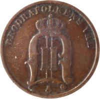 obverse of 2 Öre - Oscar II - Large letters (1877 - 1905) coin with KM# 746 from Sweden. Inscription: BRÖDRAFOLKENS VÄL