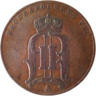 obverse of 5 Öre - Oscar II - Large letters (1888 - 1905) coin with KM# 757 from Sweden.