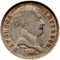 obverse of 1/2 Franc - Napoleon I (1807) coin with KM# 679 from France.
