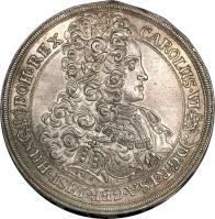obverse of 1 Thaler - Karl VI (1712 - 1715) coin with KM# 289 from Hungary.
