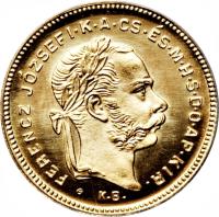 obverse of 1 Dukát - Franz Joseph I (1870 - 1881) coin with KM# 457 from Hungary.
