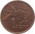 reverse of 1 Cent (1976 - 2014) coin with KM# 29 from Trinidad and Tobago. Inscription: 1 CENT