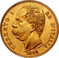 Italy coin 50 Lire - Umberto I (1884 - 1891) obverse obverse of 50 Lire - Umberto I (1884 - 1891) coin with KM# 25 from Italy. Inscription: UMBERTO I RE D'ITALIA SPERANZA 1884