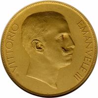 Italy coin 100 Lire - Vittorio Emanuele III (1903) obverse obverse of 100 Lire - Vittorio Emanuele III (1903) coin with KM# Pn6 from Italy. Inscription: VITTORIO EMANUELE III EB