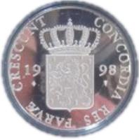 Netherlands coin 1 Ducat - Beatrix - Friesland - Silver Bullion (1998) obverse obverse of 1 Ducat - Beatrix - Friesland - Silver Bullion (1998) coin with KM# 226 from Netherlands. Inscription: CONCORDIA RES PARVAE CRESCUNT 1998