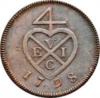 obverse of 3 Kepings - Mule (1799) coin with KM# 260 from Netherlands East Indies.