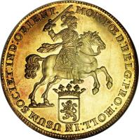 Netherlands East Indies coin 1 Ducaton (1728 - 1733) obverse obverse of 1 Ducaton (1728 - 1733) coin with KM# 71a from Netherlands East Indies.