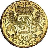 Netherlands East Indies coin 1 Ducaton (1728 - 1733) reverse reverse of 1 Ducaton (1728 - 1733) coin with KM# 71a from Netherlands East Indies.