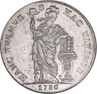 Netherlands East Indies coin 3 Gulden (1786) reverse reverse of 3 Gulden (1786) coin with KM# 117 from Netherlands East Indies.