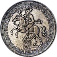 Netherlands East Indies coin 1 Ducaton (1728 - 1741) obverse obverse of 1 Ducaton (1728 - 1741) coin with KM# 130 from Netherlands East Indies.