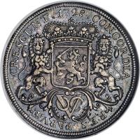 Netherlands East Indies coin 1 Ducaton (1728 - 1741) reverse reverse of 1 Ducaton (1728 - 1741) coin with KM# 130 from Netherlands East Indies.