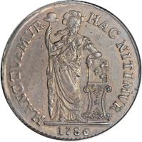 Netherlands East Indies coin 3 Gulden (1786) reverse reverse of 3 Gulden (1786) coin with KM# 140 from Netherlands East Indies.