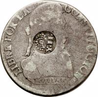 obverse of 8 Reales - Isabella II - Countermarked (1834 - 1835) coin with KM# 100 from Philippines.