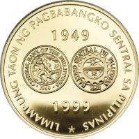 obverse of 5000 Piso - Central Bank of the Philippines (1999) coin with KM# 283 from Philippines.