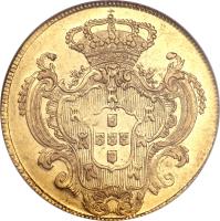 reverse of 1 Peça - Maria I & Pedro III (1782 - 1785) coin with KM# 281 from Portugal.