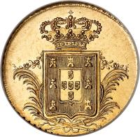 reverse of 1/2 Peça - Miguel (1830 - 1831) coin with KM# 396 from Portugal.