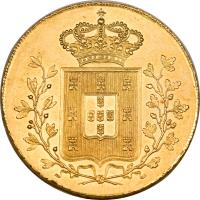 reverse of 1 Peça - Maria II (1833 - 1834) coin with KM# 405 from Portugal.