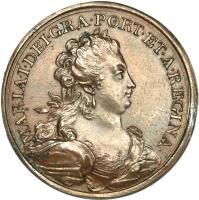 obverse of 1 Peça - Maria I (1800) coin with KM# Pn27 from Portugal. Inscription: MARIA · I · DEI · GRA · PORT · ET · A · REGINA ·
