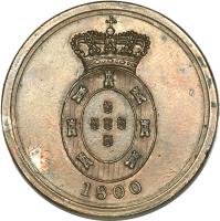 Portugal coin 1 Peça - Maria I (1800) reverse reverse of 1 Peça - Maria I (1800) coin with KM# Pn27 from Portugal. Inscription: 1800