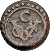 Ceylon coin 1/4 Stuiver (1783) obverse obverse of 1/4 Stuiver (1783) coin with KM# 25 from Ceylon.