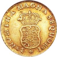 reverse of 1 Escudo - Carlos III - Colonial Milled Coinage (1760 - 1762) coin with KM# 19 from Chile.