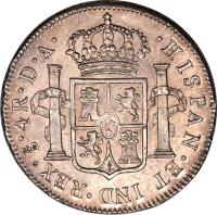 reverse of 4 Reales - Carlos IV - Colonial Milled Coinage (1789 - 1791) coin with KM# 38 from Chile.