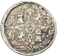 Chile coin 1/4 Real - Carlos IV - Colonial Milled Coinage (1792) reverse reverse of 1/4 Real - Carlos IV - Colonial Milled Coinage (1792) coin with KM# 55 from Chile.