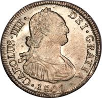 obverse of 4 Reales - Carlos IV - Colonial Milled Coinage (1792 - 1808) coin with KM# 60 from Chile.