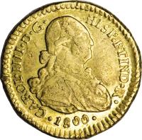 obverse of 1 Escudo - Carlos IV - Colonial Milled Coinage (1792 - 1808) coin with KM# 61 from Chile.