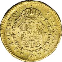 reverse of 1 Escudo - Carlos IV - Colonial Milled Coinage (1792 - 1808) coin with KM# 61 from Chile.