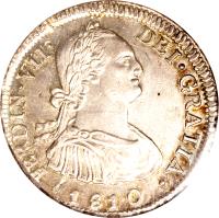 obverse of 4 Reales - Fernando VII - Colonial Milled Coinage (1808 - 1815) coin with KM# 67 from Chile.