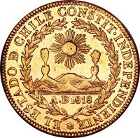 Chile coin 8 Escudos (1818 - 1834) obverse obverse of 8 Escudos (1818 - 1834) coin with KM# 84 from Chile.