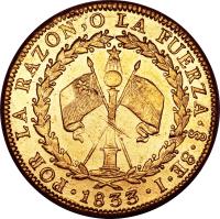 Chile coin 8 Escudos (1818 - 1834) reverse reverse of 8 Escudos (1818 - 1834) coin with KM# 84 from Chile.