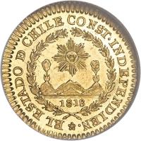Chile coin 1 Escudo (1824 - 1834) obverse obverse of 1 Escudo (1824 - 1834) coin with KM# 85 from Chile.