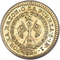 Chile coin 1 Escudo (1824 - 1834) reverse reverse of 1 Escudo (1824 - 1834) coin with KM# 85 from Chile.