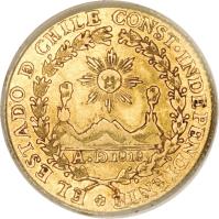 Chile coin 2 Escudos (1824 - 1834) obverse obverse of 2 Escudos (1824 - 1834) coin with KM# 86 from Chile.