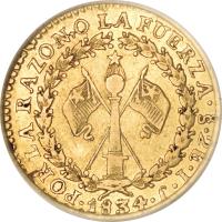 Chile coin 2 Escudos (1824 - 1834) reverse reverse of 2 Escudos (1824 - 1834) coin with KM# 86 from Chile.