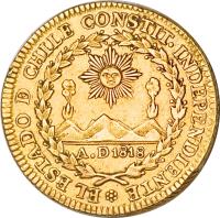 Chile coin 4 Escudos (1824 - 1834) obverse obverse of 4 Escudos (1824 - 1834) coin with KM# 87 from Chile.