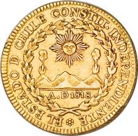 obverse of 4 Escudos (1824 - 1834) coin with KM# 87 from Chile.