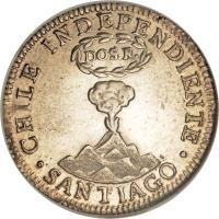 obverse of 2 Reales (1834) coin with KM# 92 from Chile.