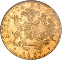 Chile coin 8 Escudos (1835 - 1838) obverse obverse of 8 Escudos (1835 - 1838) coin with KM# 93 from Chile.