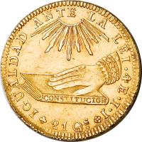 Chile coin 4 Escudos (1836 - 1837) reverse reverse of 4 Escudos (1836 - 1837) coin with KM# 95 from Chile.