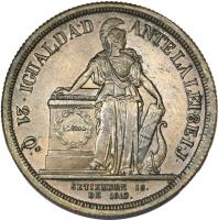 Chile coin 8 Escudos (1836) reverse reverse of 8 Escudos (1836) coin with KM# Pn4 from Chile.