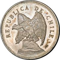 obverse of 2 Pesos (1914) coin with KM# Pn27 from Chile.